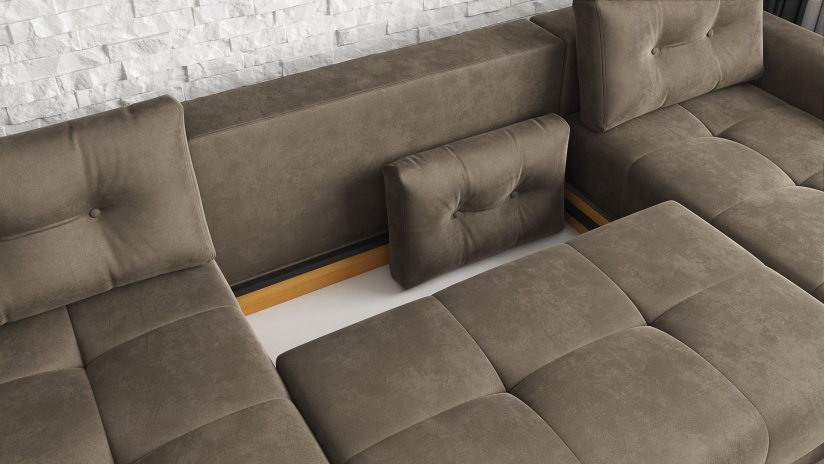 Ъглов диван Джена универсален ъгъл кафяв - изглед 3 - МебелМаг Ъглов диван Джена универсален ъгъл кафяв - изглед 3