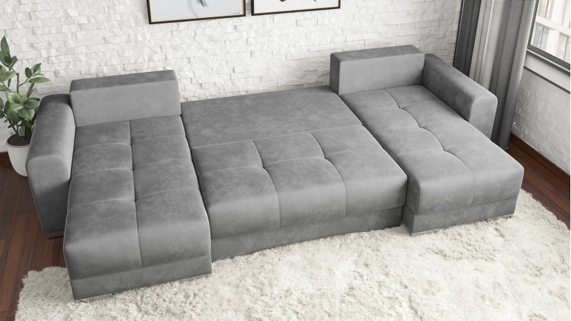 Ъглов диван Джена универсален ъгъл сив - изглед 4