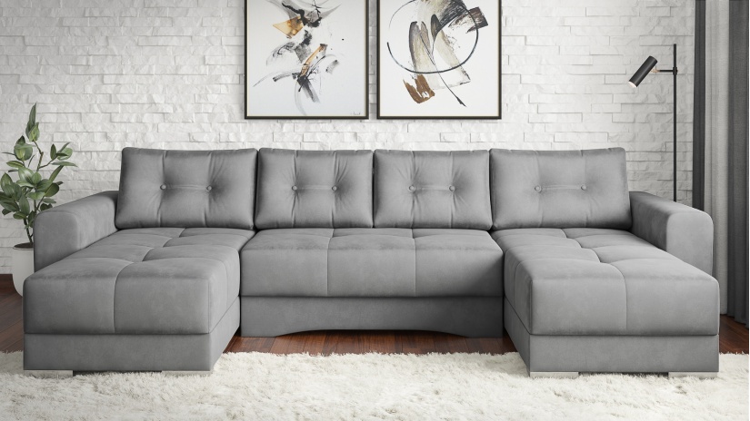 Ъглов диван Джена универсален ъгъл сив - изглед 2