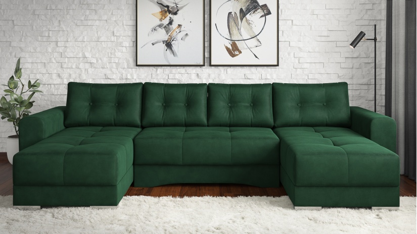 Ъглов диван Джена универсален ъгъл зелен - изглед 2 - МебелМаг Ъглов диван Джена универсален ъгъл зелен - изглед 2
