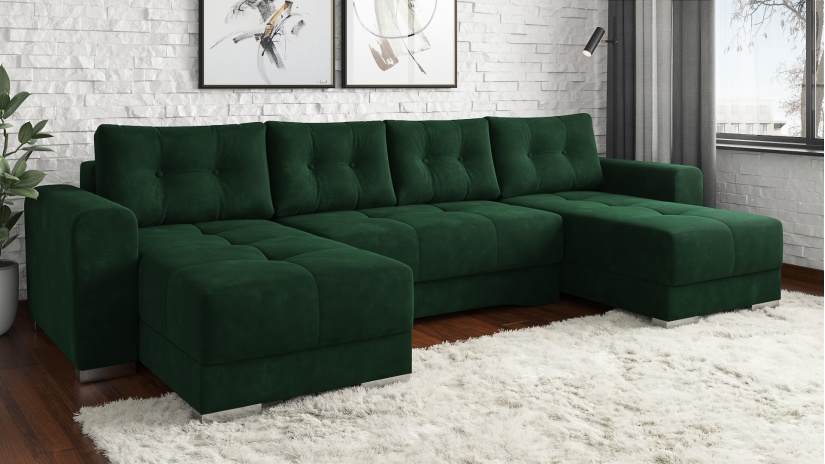 Ъглов диван Джена универсален ъгъл зелен - изглед 1 - МебелМаг Ъглов диван Джена универсален ъгъл зелен - изглед 1