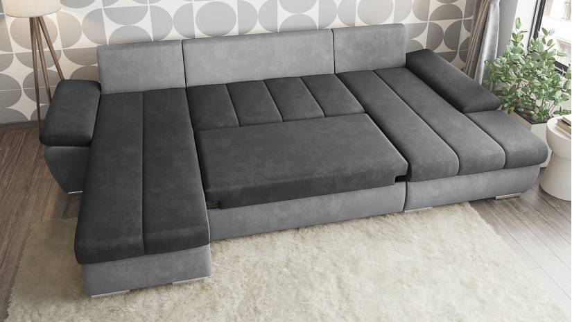 П-образен диван Савона с посока графит със сиво - изглед 4