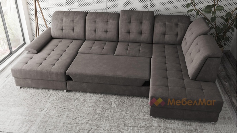 Ъглов диван Женева с посока кафяв - изглед 5 - МебелМаг Ъглов диван Женева с посока кафяв - изглед 5