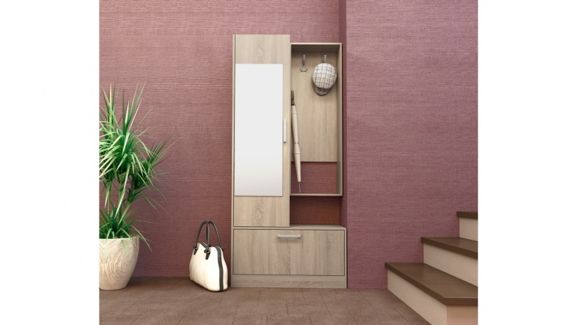 Портманто Луисвил тъмна сонома - изглед 2 - МебелМаг Портманто Луисвил тъмна сонома - изглед 2