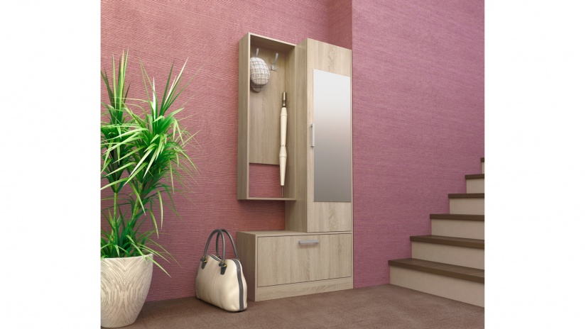 Портманто Луисвил тъмна сонома - изглед 1 - МебелМаг Портманто Луисвил тъмна сонома - изглед 1