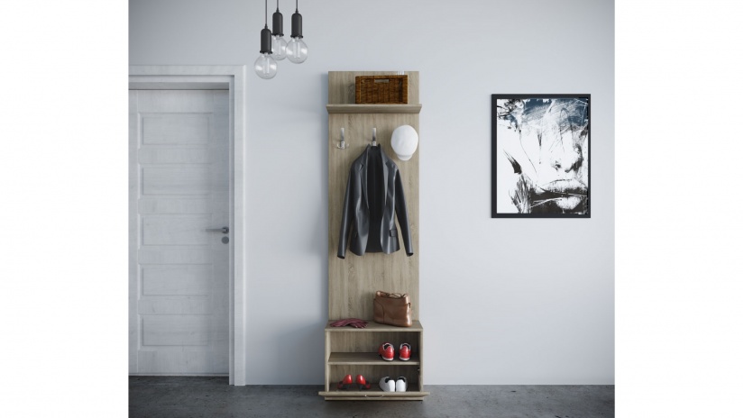 Портманто Нашвил тъмна сонома - изглед 1 - МебелМаг Портманто Нашвил тъмна сонома - изглед 1