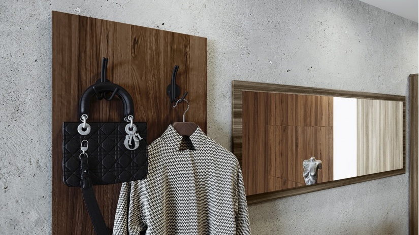 Портманто Поситано дъб дилън тъмен с капучино мат и пасифик - изглед 4 - МебелМаг Портманто Поситано дъб дилън тъмен с капучино мат и пасифик - изглед 4