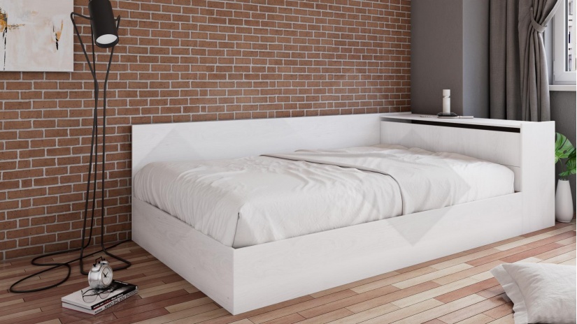 Приста с ракла 120/190 Арго с включен матрак Бонел 120/190 бял фладер - изглед 1