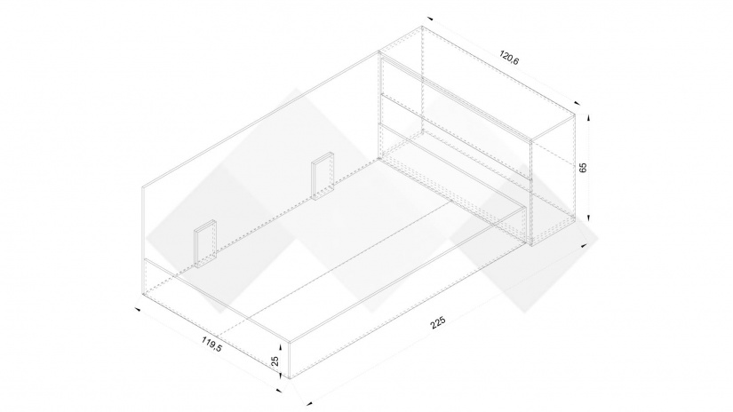Приста с ракла 120/190 Арго с включен матрак Бонел 120/190 дъб сонома - изглед 3 - МебелМаг Приста с ракла 120/190 Арго с включен матрак Бонел 120/190 дъб сонома - изглед 3