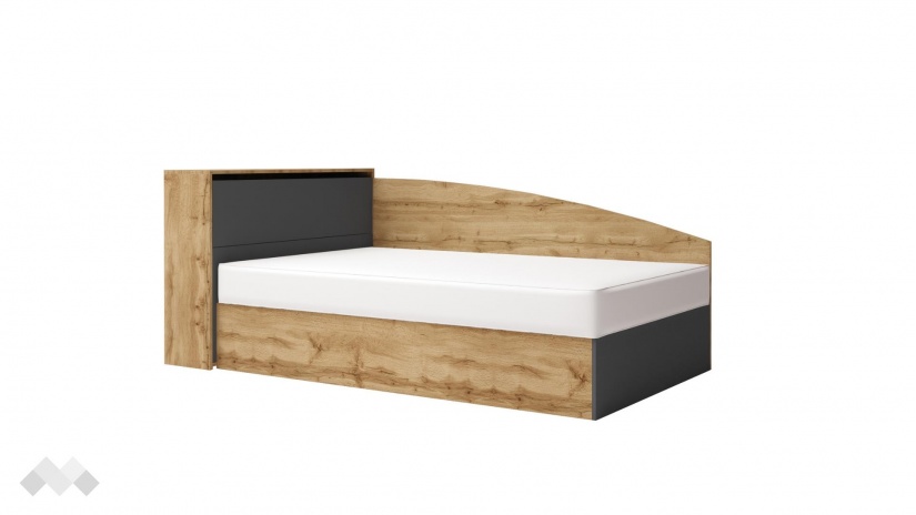 Приста с ракла 120/190 Борей с включен матрак Бонел 120/190 дъб вотан светъл с антрацит - изглед 1 - МебелМаг Приста с ракла 120/190 Борей с включен матрак Бонел 120/190 дъб вотан светъл с антрацит - изглед 1