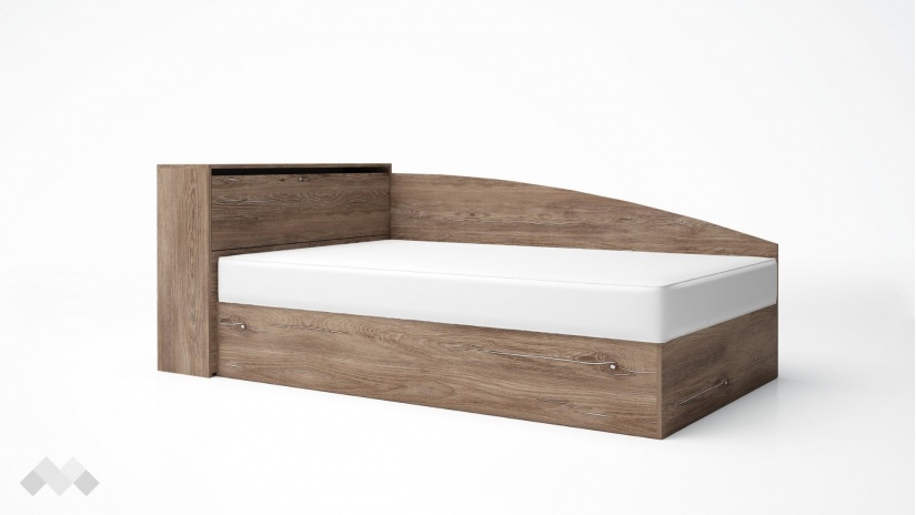 Приста с ракла 120/190 Борей с включен матрак Бонел 120/190 браун силвърджак - изглед 1 - МебелМаг Приста с ракла 120/190 Борей с включен матрак Бонел 120/190 браун силвърджак - изглед 1