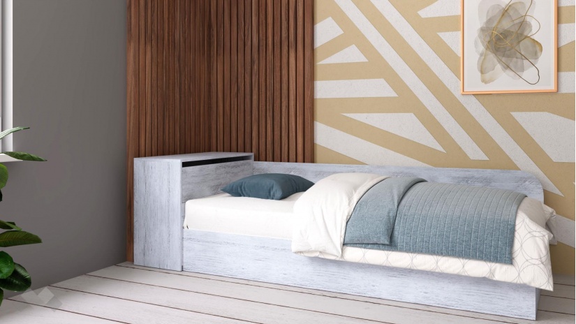 Приста с ракла 120/190 №1 с включен матрак Бонел 120/190 дъб антик - изглед 1 - МебелМаг Приста с ракла 120/190 №1 с включен матрак Бонел 120/190 дъб антик - изглед 1