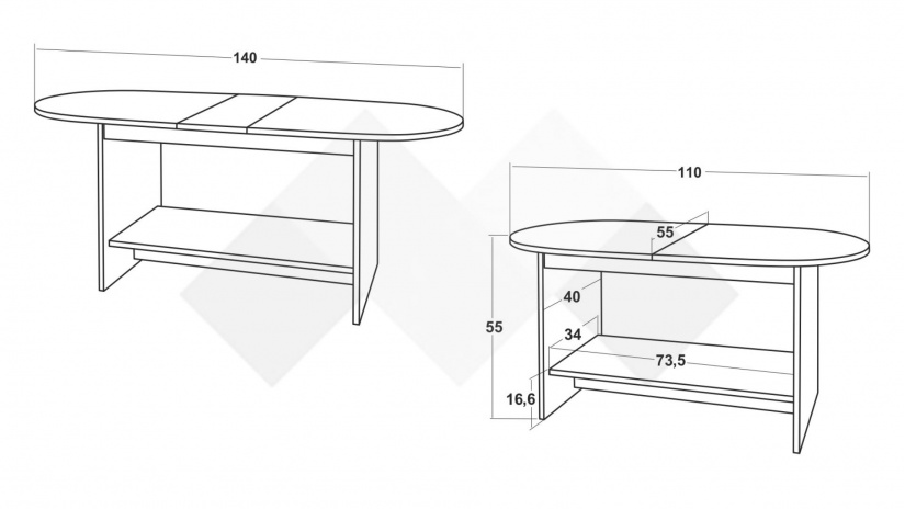 Холна маса Матилда разтегателни дъб сонома - изглед 2