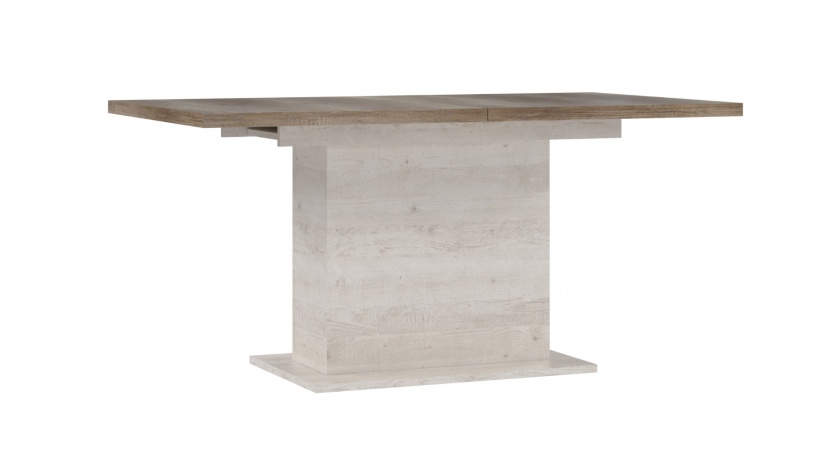 Трапезна маса Дурас разтегателни античен дъб с бял бор - изглед 4 - МебелМаг Трапезна маса Дурас разтегателни античен дъб с бял бор - изглед 4
