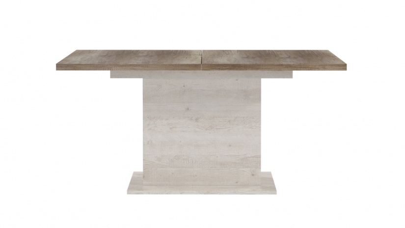 Трапезна маса Дурас разтегателни античен дъб с бял бор - изглед 3 - МебелМаг Трапезна маса Дурас разтегателни античен дъб с бял бор - изглед 3