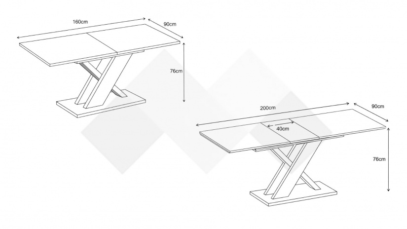 Трапезна маса Суно разтегателни тъмен мрамор - изглед 4