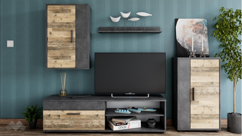 Секция Бърно модулни светъл олд стайл с матера - изглед 1 - МебелМаг Секция Бърно модулни светъл олд стайл с матера - изглед 1