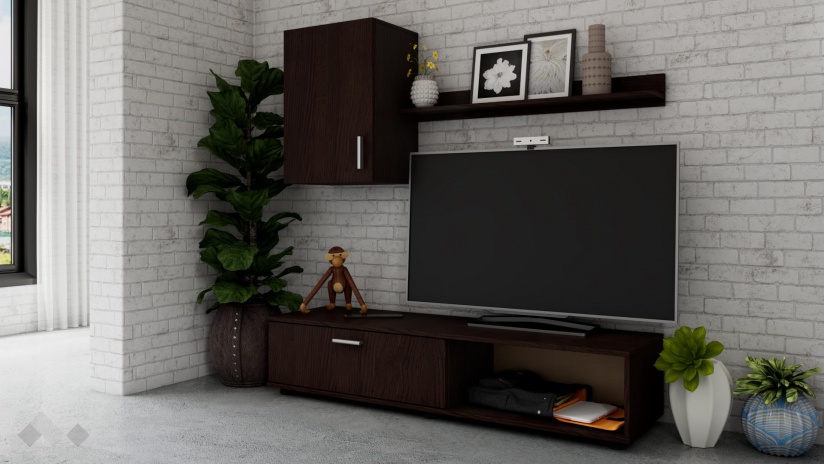 Секция Гибсън модулни венге - изглед 1 - МебелМаг Секция Гибсън модулни венге - изглед 1