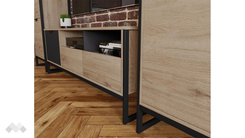 Секция Лина модулни сонома арвен с графит - изглед 3 - МебелМаг Секция Лина модулни сонома арвен с графит - изглед 3