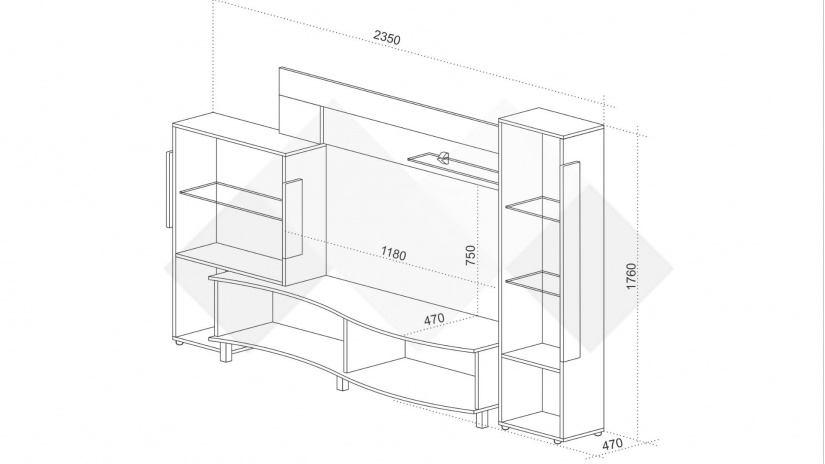 Секция Плей с LED осветление дъб крафт бял с винтидж - изглед 3 - МебелМаг Секция Плей с LED осветление дъб крафт бял с винтидж - изглед 3