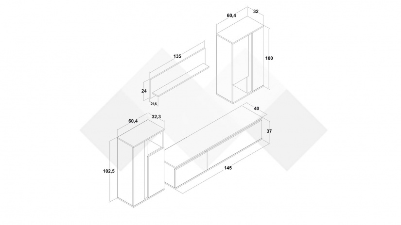 Секция Вера с открити рафтове артизан с бяло - изглед 5