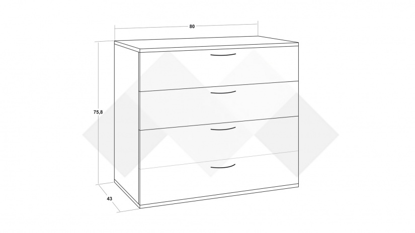Скрин №1 дъб антик - изглед 2 - МебелМаг Скрин №1 дъб антик - изглед 2