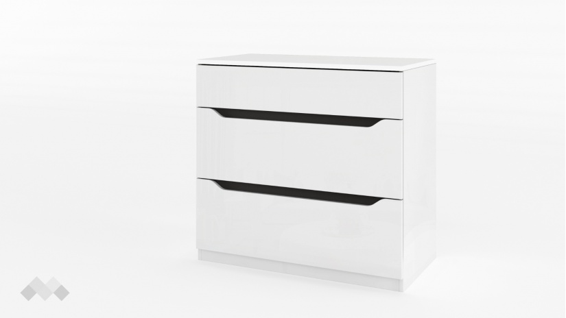 Скрин Аляска бяло гланц с графит - изглед 1 - МебелМаг Скрин Аляска бяло гланц с графит - изглед 1