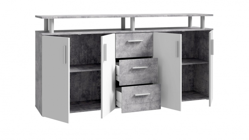 Скрин Балина светъл бетон с бяло - изглед 5 - МебелМаг Скрин Балина светъл бетон с бяло - изглед 5