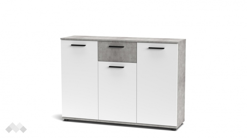 Скрин Делта светъл бетон с бяло - изглед 3 - МебелМаг Скрин Делта светъл бетон с бяло - изглед 3