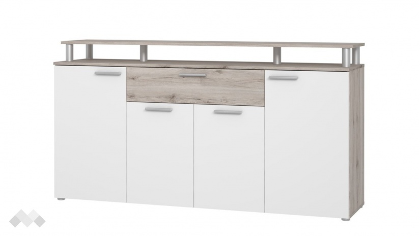 Скрин Джулада пясъчен дъб с бяло - изглед 4 - МебелМаг Скрин Джулада пясъчен дъб с бяло - изглед 4