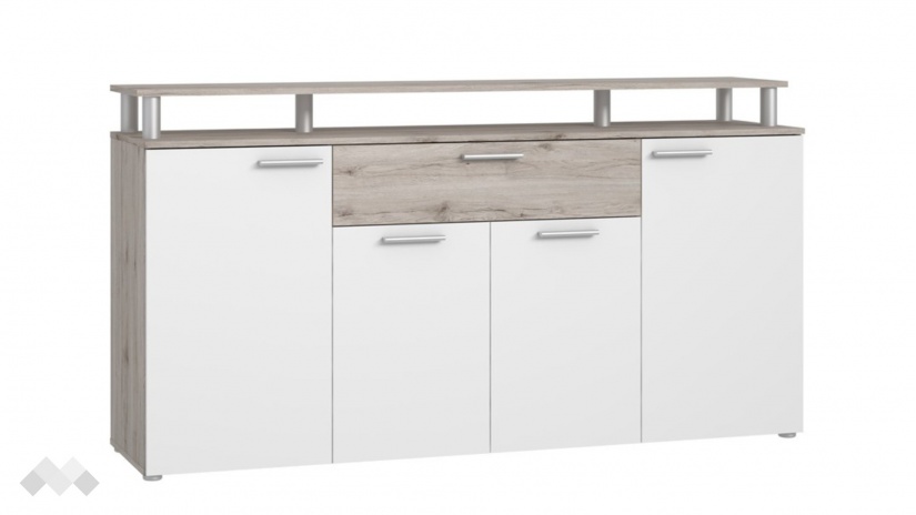 Скрин Джулада пясъчен дъб с бяло - изглед 2 - МебелМаг Скрин Джулада пясъчен дъб с бяло - изглед 2