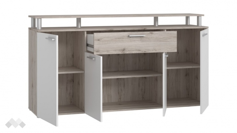 Скрин Джулада пясъчен дъб с бяло - изглед 5 - МебелМаг Скрин Джулада пясъчен дъб с бяло - изглед 5