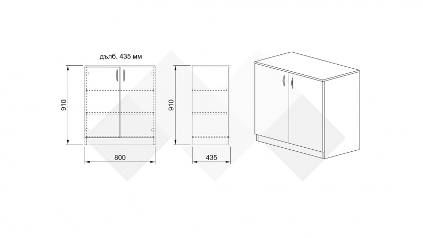 Скрин Едисън мока с лате - изглед 5 - МебелМаг Скрин Едисън мока с лате - изглед 5