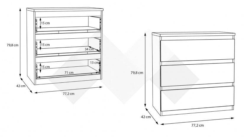 Скрин Едмор бял - изглед 6 - МебелМаг Скрин Едмор бял - изглед 6