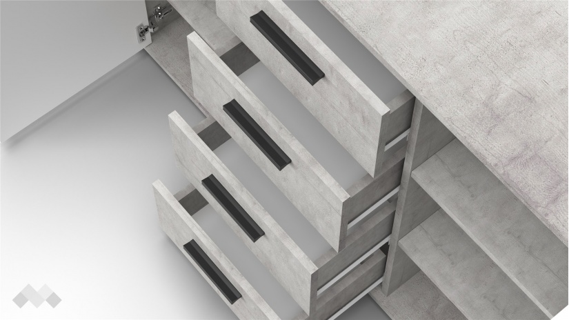 Скрин Гама светъл бетон с бяло - изглед 6 - МебелМаг Скрин Гама светъл бетон с бяло - изглед 6