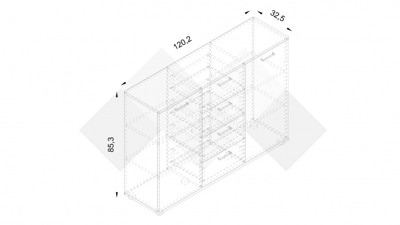 Скрин Гама светъл бетон с бяло - изглед 7 - МебелМаг Скрин Гама светъл бетон с бяло - изглед 7