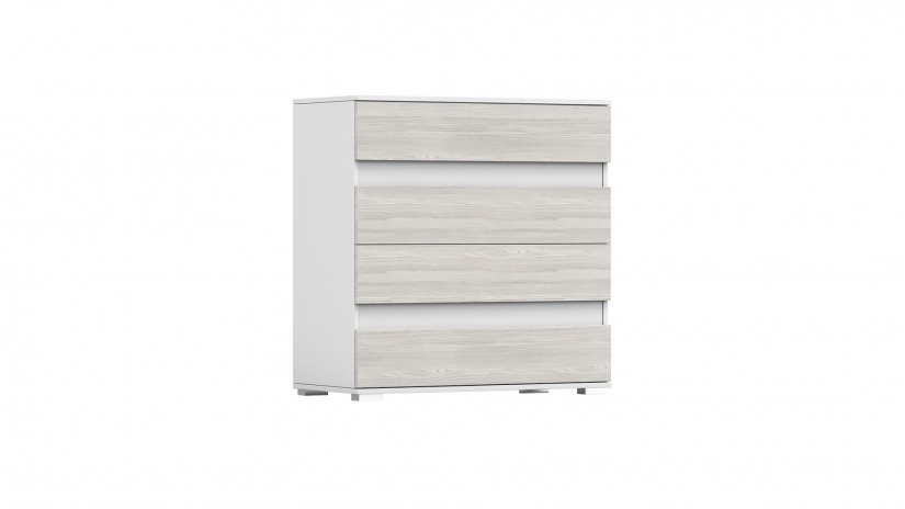 Скрин Хелиос дъб стокхолм със сиво и бяло гладко - изглед 3 - МебелМаг Скрин Хелиос дъб стокхолм със сиво и бяло гладко - изглед 3