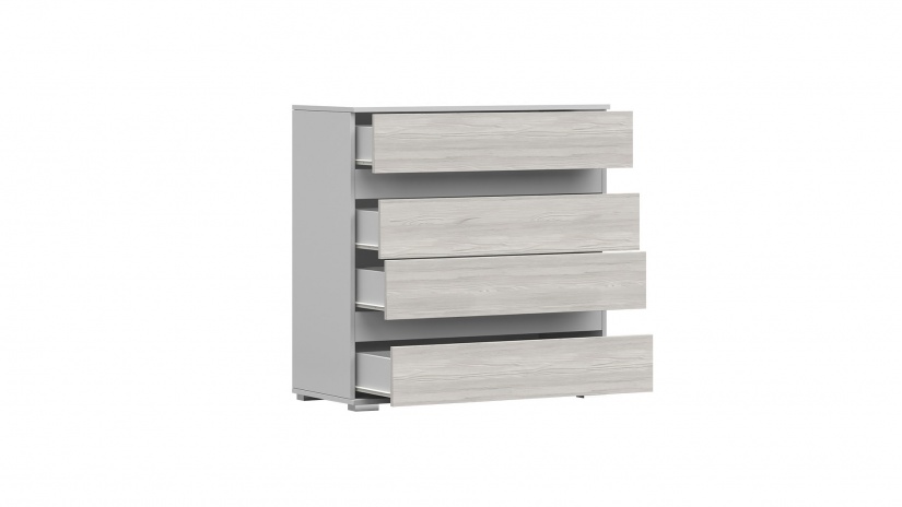 Скрин Хелиос дъб стокхолм със сиво и бяло гладко - изглед 4 - МебелМаг Скрин Хелиос дъб стокхолм със сиво и бяло гладко - изглед 4