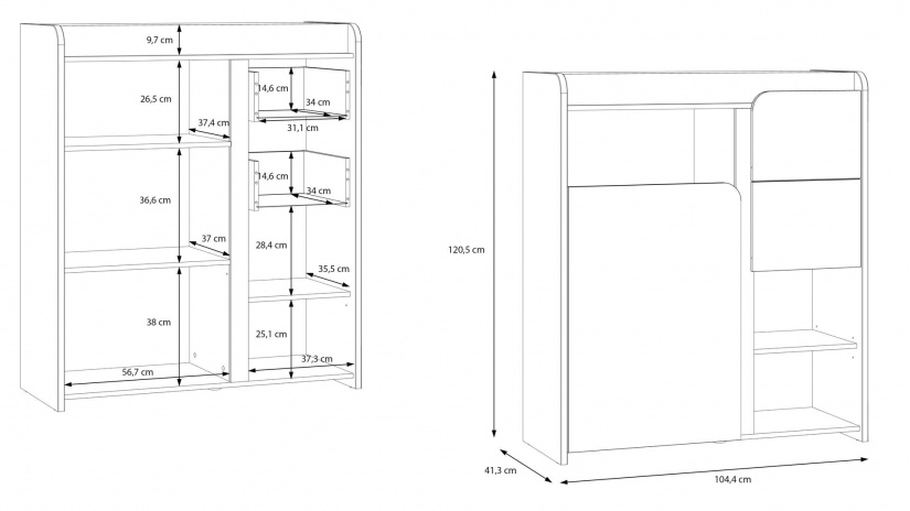Скрин Холис дъб маувела с олив - изглед 6 - МебелМаг Скрин Холис дъб маувела с олив - изглед 6
