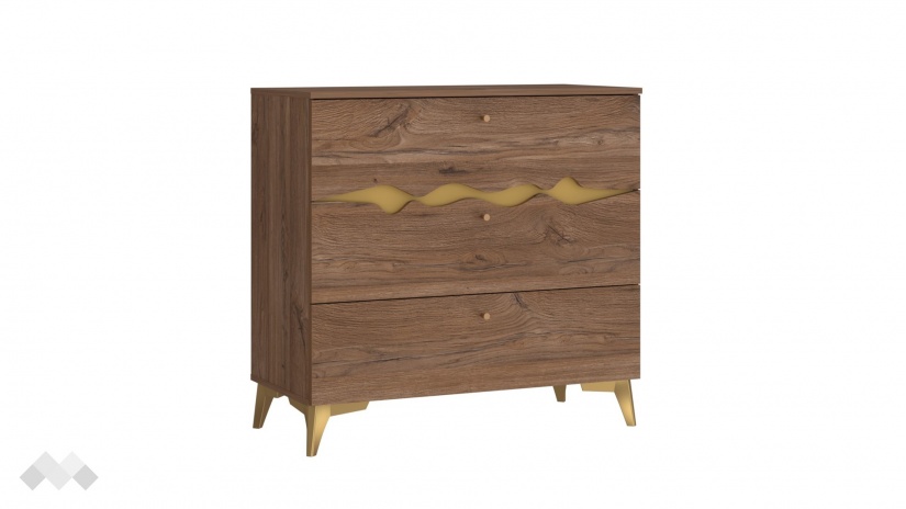 Скрин Кения колониален дъб със златно - изглед 2 - МебелМаг Скрин Кения колониален дъб със златно - изглед 2