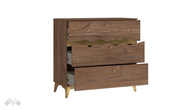 Скрин Кения колониален дъб със златно - изглед 3 - МебелМаг Скрин Кения колониален дъб със златно - изглед 3