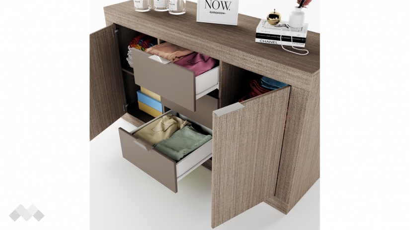 Скрин Клео мока с лате - изглед 4 - МебелМаг Скрин Клео мока с лате - изглед 4