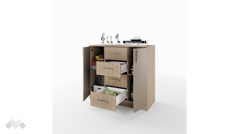 Скрин Колинс мока с лате - изглед 3 - МебелМаг Скрин Колинс мока с лате - изглед 3