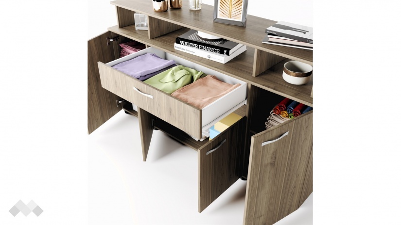 Скрин Лео орех адмирал - изглед 3 - МебелМаг Скрин Лео орех адмирал - изглед 3