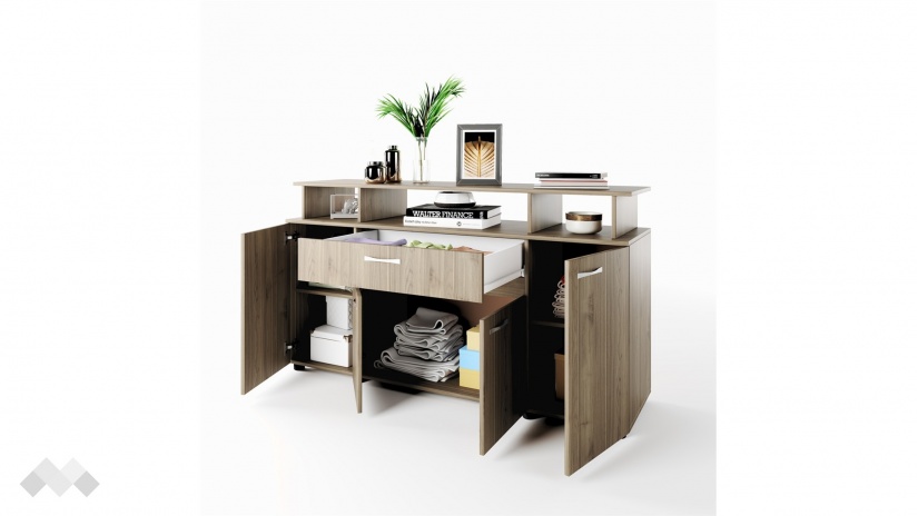 Скрин Лео орех адмирал - изглед 4 - МебелМаг Скрин Лео орех адмирал - изглед 4