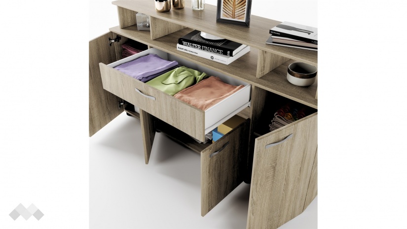 Скрин Лео тъмна сонома - изглед 4 - МебелМаг Скрин Лео тъмна сонома - изглед 4