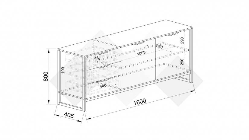 Скрин Лина сонома арвен с графит - изглед 3 - МебелМаг Скрин Лина сонома арвен с графит - изглед 3