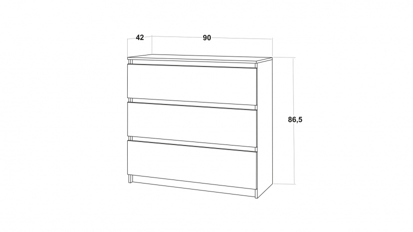 Скрин Лорис дъб кремона с бял гланц - изглед 2 - МебелМаг Скрин Лорис дъб кремона с бял гланц - изглед 2