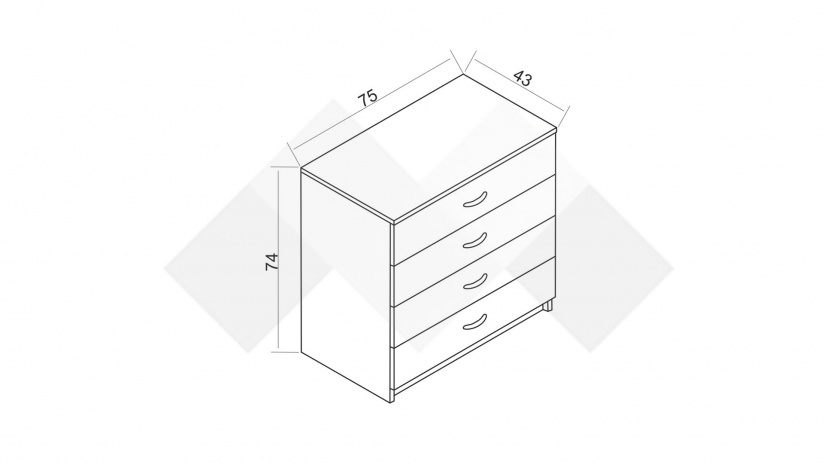 Скрин Малена светъл вотан с антрацит - изглед 2 - МебелМаг Скрин Малена светъл вотан с антрацит - изглед 2