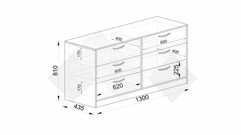 Скрин Мирела дъб линеа с орех линеа - изглед 4 - МебелМаг Скрин Мирела дъб линеа с орех линеа - изглед 4